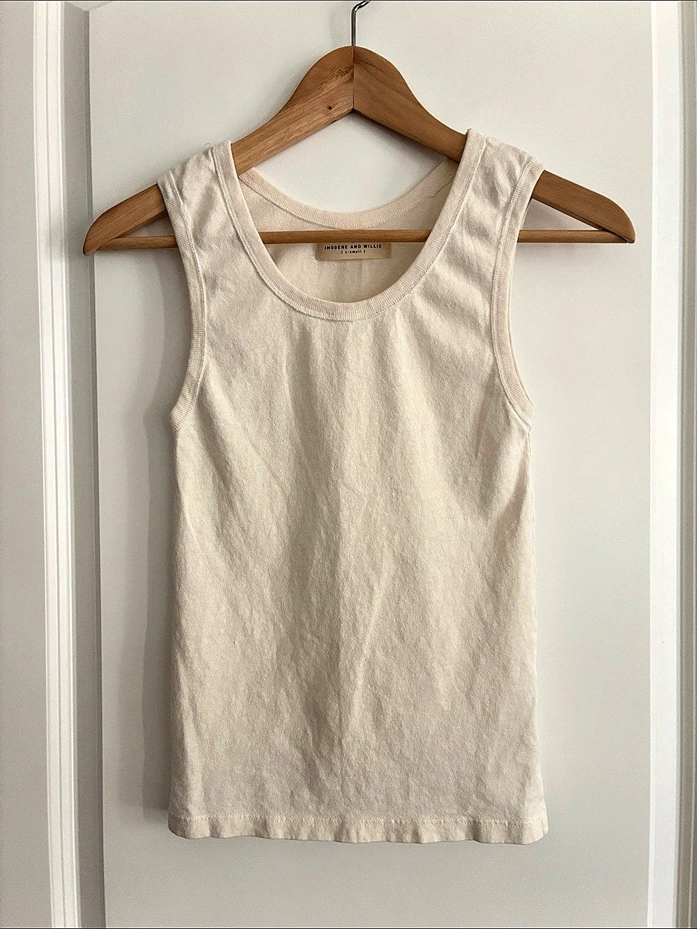 Imogene and Willie ribbed tank top, Cream, XS